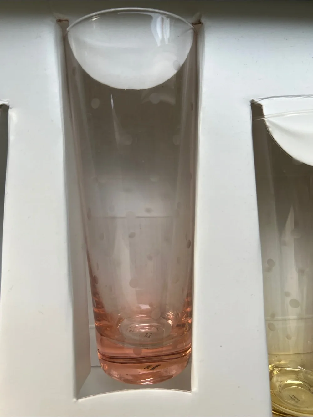 Kate Spade Set of Four Colored Dotted Glass Tumbler Cups